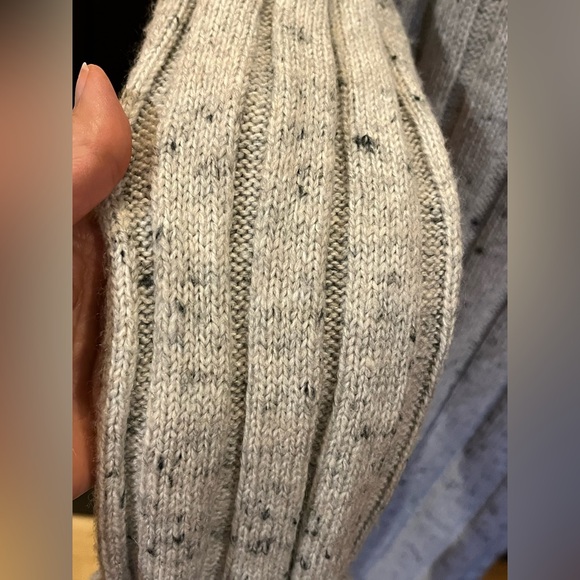 Madewell Donegal knit ribbed sweater dress w/ rolled mock neck. Light grey. XL - Picture 5 of 7